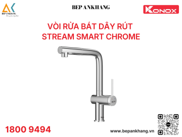 Vòi rửa bát dây rút Konox Stream Smart Chrome